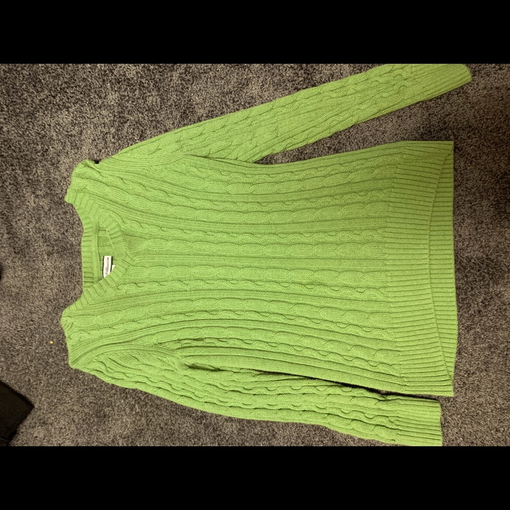 lime green boutique sweater